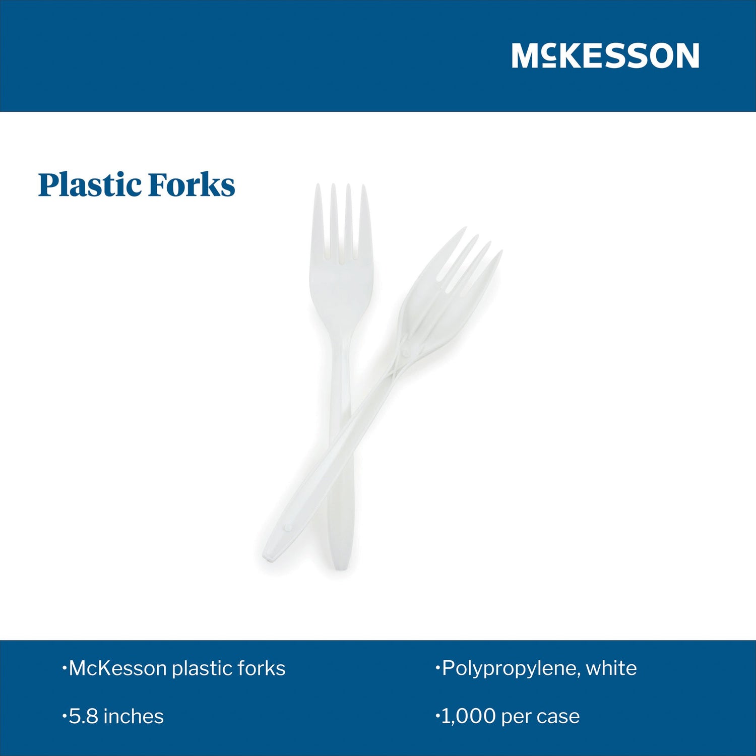 Fork McKesson Medium Weight White Polypropylene - BeHope
