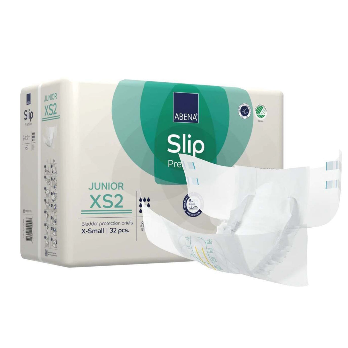 Unisex Youth Incontinence Brief Abena® Slip Premium Junior XS2 X-Small Disposable Heavy Absorbency - BeHope