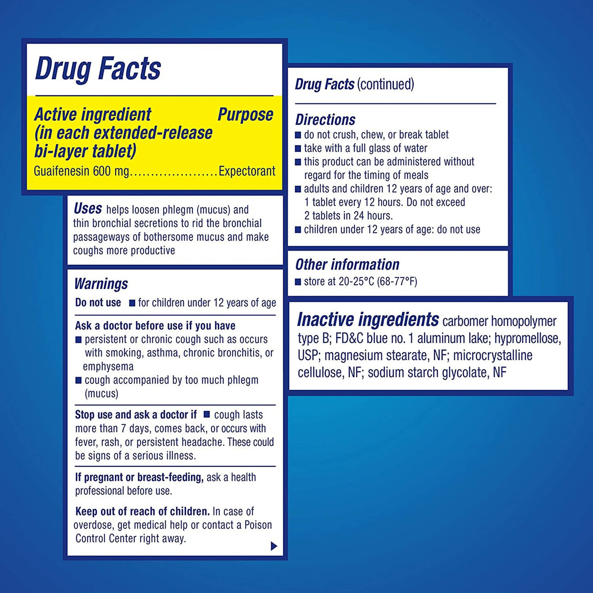 Cold and Cough Relief Mucinex® 600 mg Strength Tablet 40 per Box - BeHope