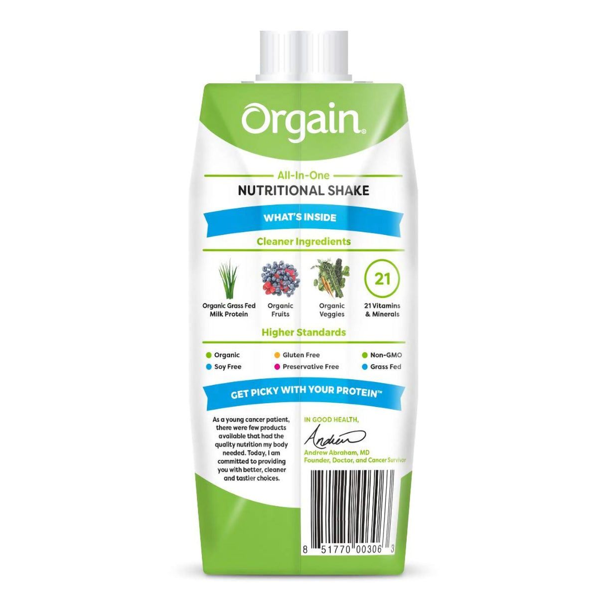 Oral Supplement Orgain® Organic Nutritional Shake Strawberries and Cream Flavor Liquid 11 oz. Carton - BeHope