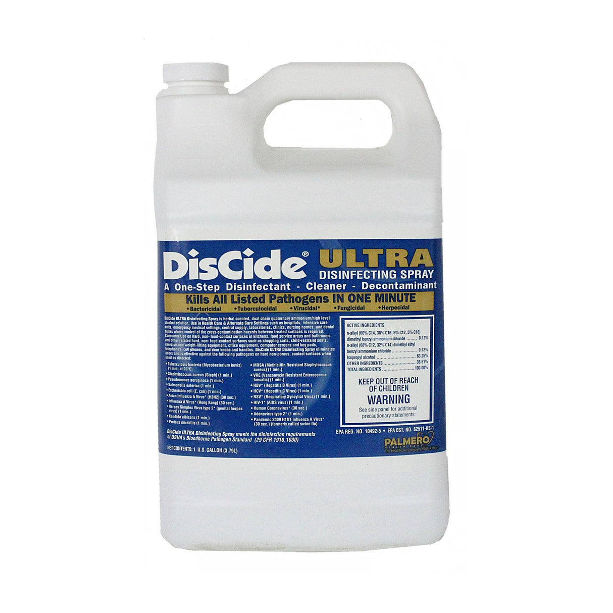 Surface Disinfectant Cleaner DisCide® Ultra Quaternary Based Manual Pour Liquid 1 gal. Jug Herbal Scent NonSterile - BeHope