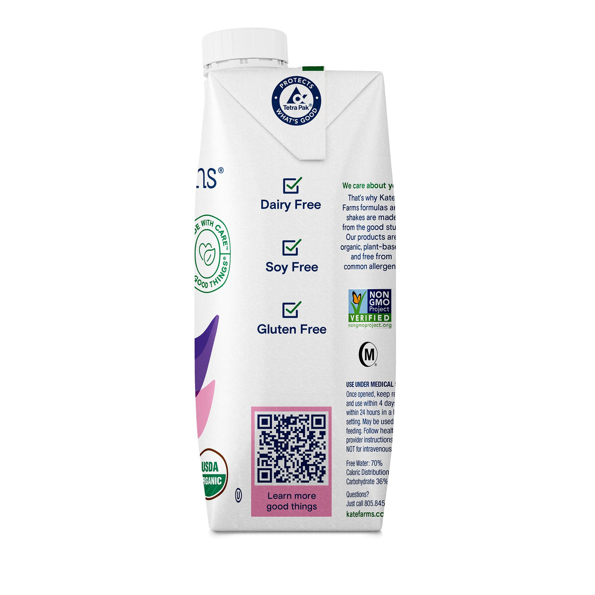 Oral Supplement Kate Farms Peptide 1.5 Plain Flavor Liquid 11 oz. Carton - BeHope