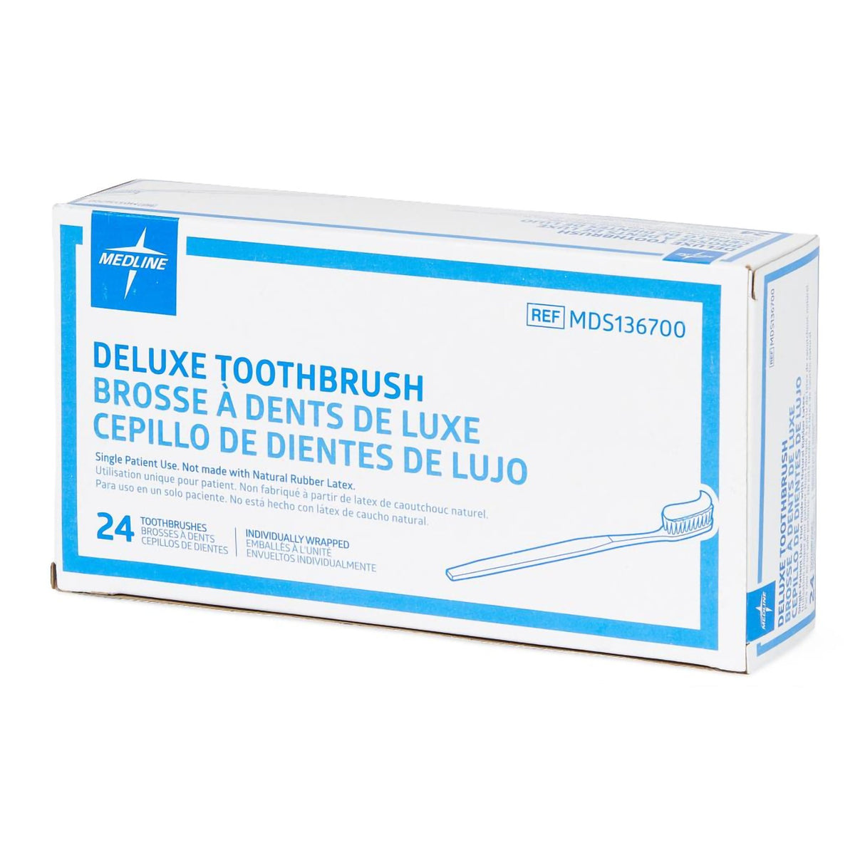 Toothbrush Medline White Adult Soft - BeHope