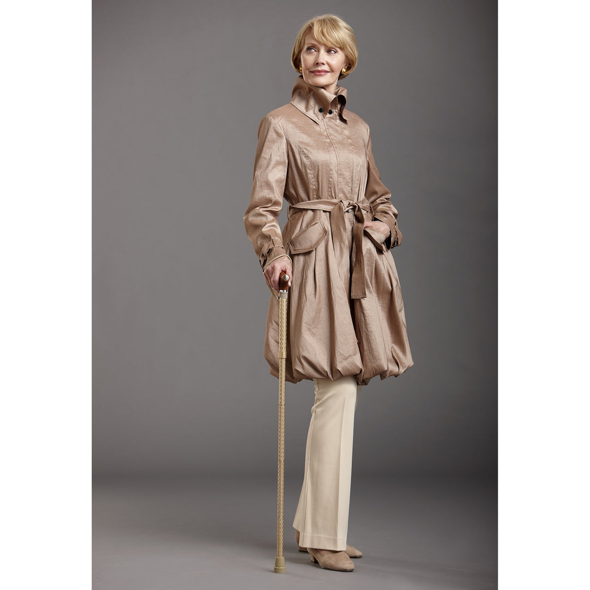 Folding Cane Switch Sticks® Aluminum 32 to 37 Inch Height Pearl Gold - BeHope