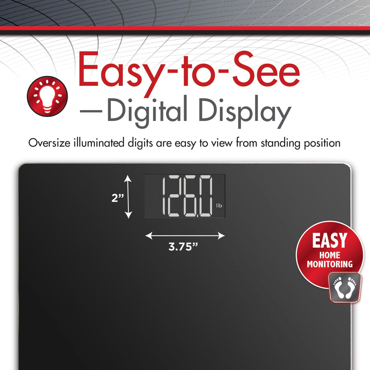 Floor Scale Veridian® Digital Display 438 lbs. / 199 kg Capacity Black Battery Operated - BeHope