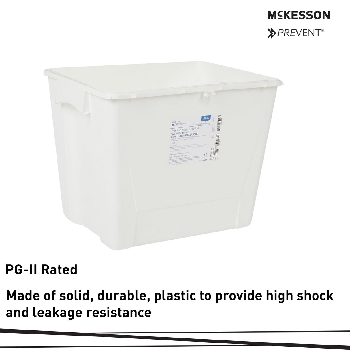 Pharmaceutical Waste Container McKesson Prevent® White Base 13-1/2 H X 17-3/10 W X 13 L Inch Vertical Entry 8 Gallon - BeHope