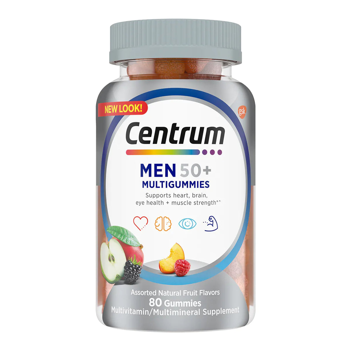 Multivitamin Supplement Centrum Men 50+ Gummy 80 per Bottle Fruit Flavor - BeHope