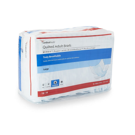 Unisex Adult Incontinence Brief Wings™ Super Quilted Large Disposable Heavy Absorbency - BeHope