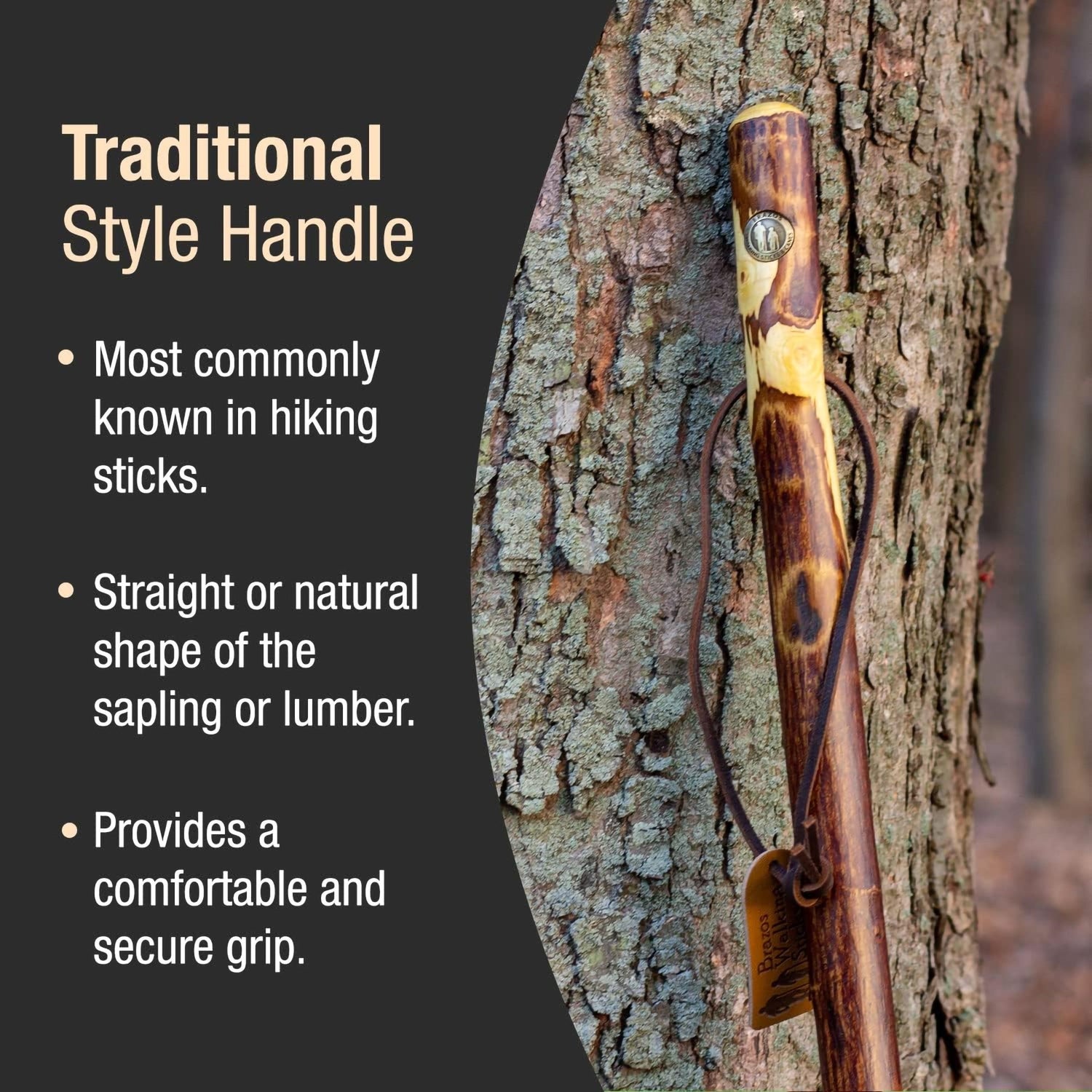 Walking Stick Brazos™ Free Form Wood 58 Inch Height Hawthorn - BeHope