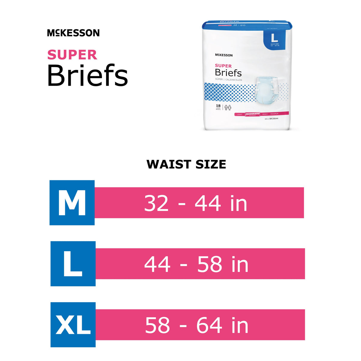 Unisex Adult Incontinence Brief McKesson Medium Disposable Moderate Absorbency - BeHope