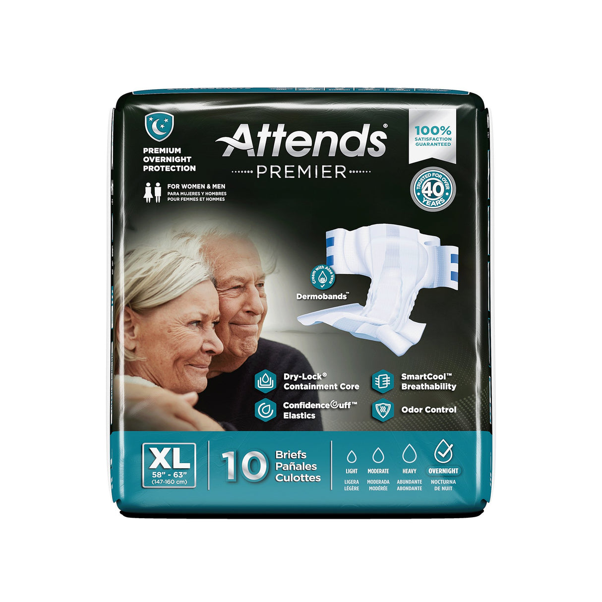 Unisex Adult Incontinence Brief Attends® Premier X-Large Disposable Heavy Absorbency - BeHope