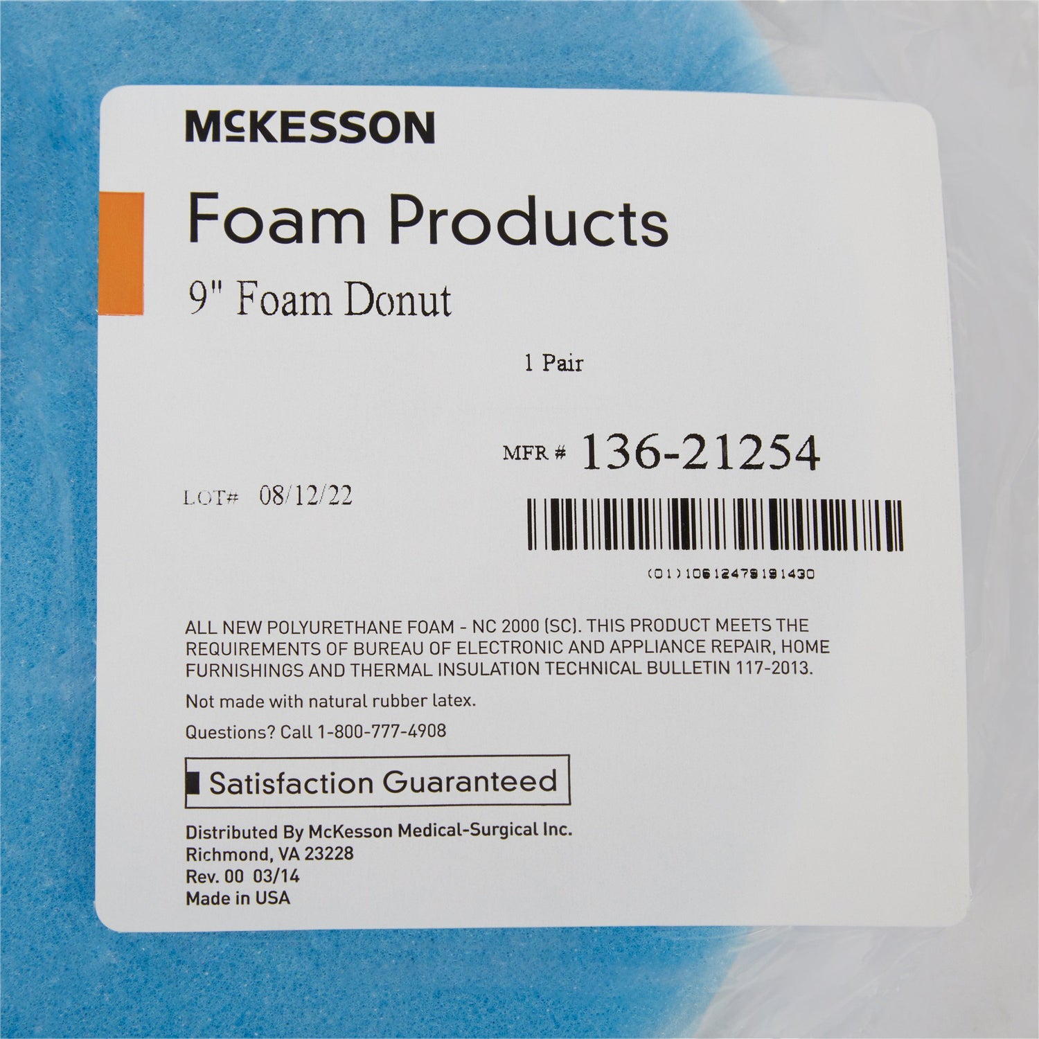 Head Positioner Donut McKesson 9 Inch Diameter Foam Freestanding - BeHope