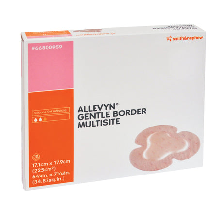 Foam Dressing Allevyn Gentle Border 6-3/4 X 7-5/8 Inch With Border Film Backing Silicone Gel Adhesive Multisite Sterile - BeHope