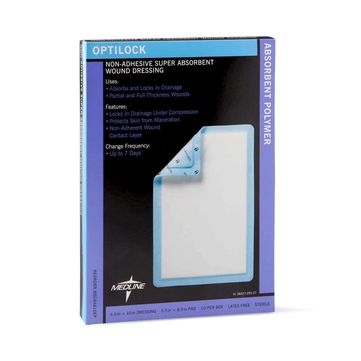 Super Absorbent Dressing OptiLock® 6-1/2 X 10 Inch Rectangle - BeHope