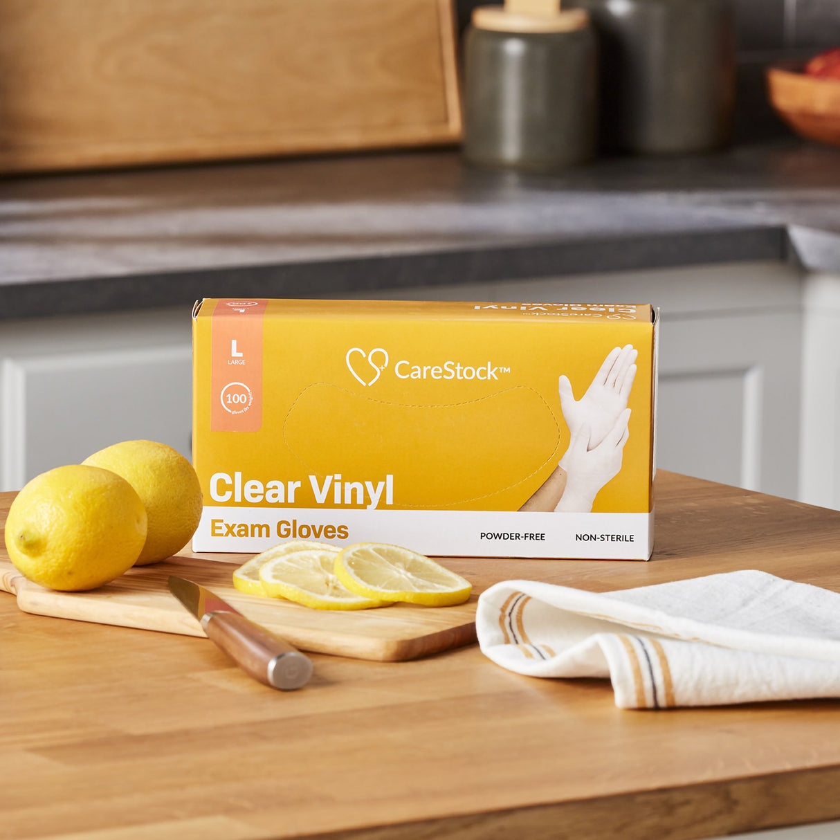 Exam Glove CareStock™ Large NonSterile Vinyl Standard Cuff Length Smooth Clear Not Rated - BeHope