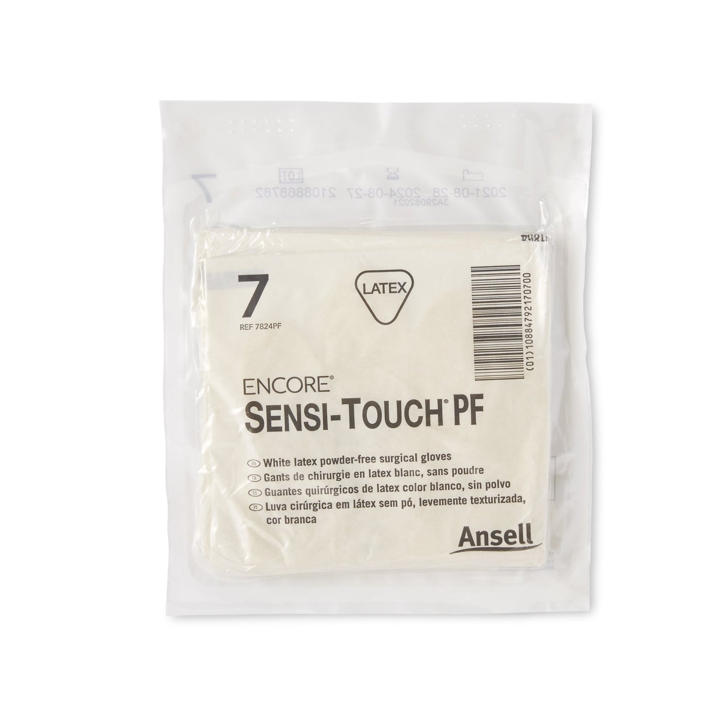 Surgical Glove ENCORE® Sensi-Touch® PF Size 7 Sterile Latex Standard Cuff Length Micro-Textured Natural Chemo Tested - BeHope