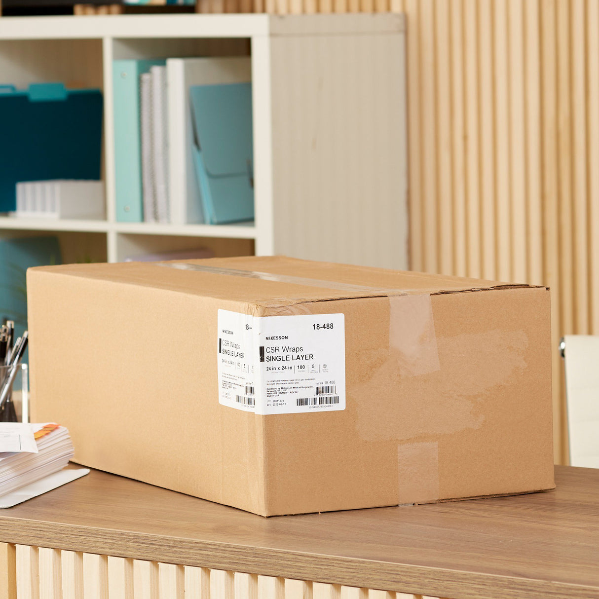 McKesson Sterilization Wrap Blue 24 X 24 Inch Single Layer Cellulose Steam / EO Gas - BeHope