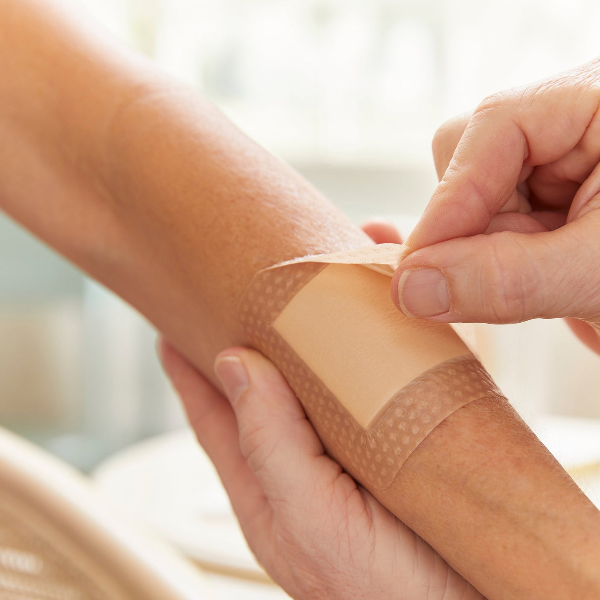 Thin Foam Dressing McKesson Lite 6 X 6 Inch With Border Film Backing Silicone Gel Adhesive Square Sterile - BeHope