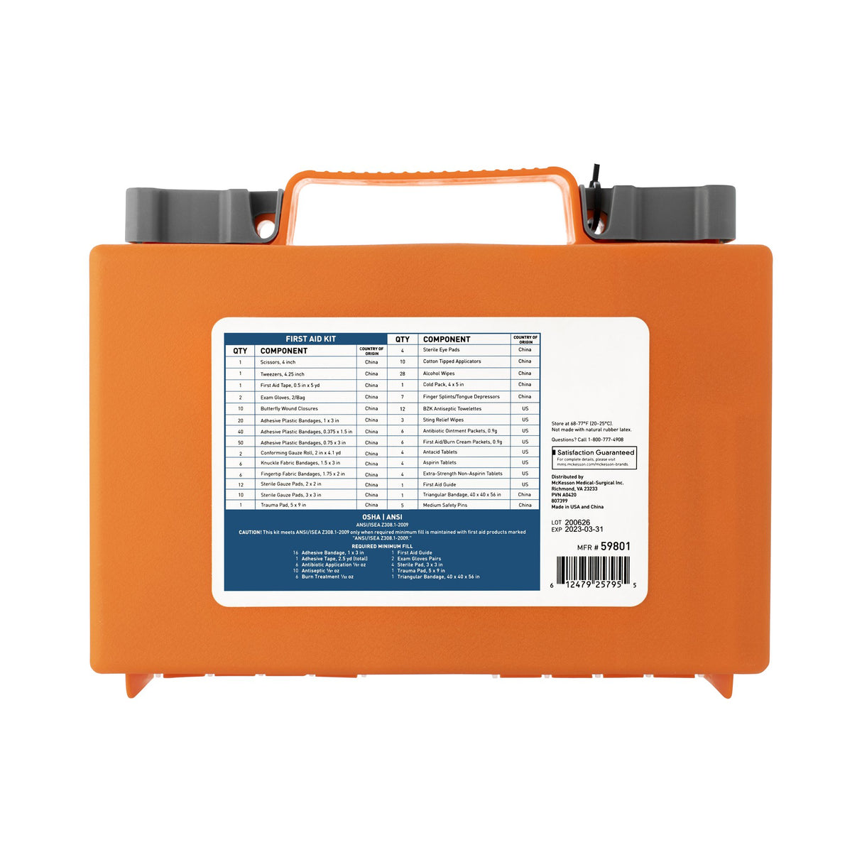 First Aid Kit McKesson 50 Person Plastic Case - BeHope