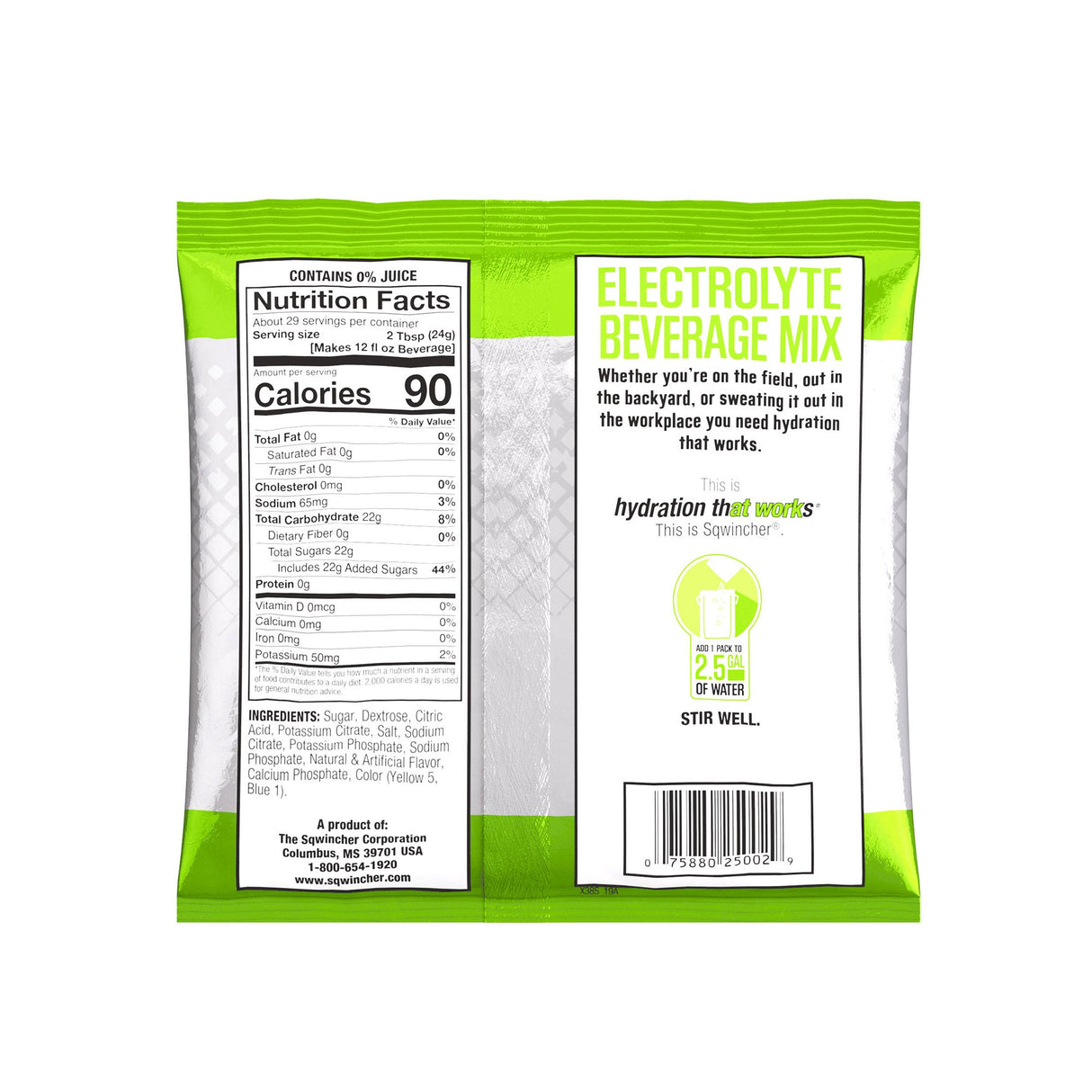 Oral Electrolyte Solution Sqwincher® Powder Pack® Lemon-Lime Flavor 23.83 oz. Electrolyte - BeHope