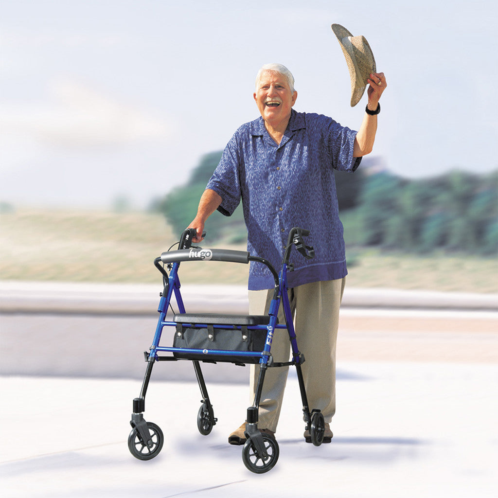 Hugo Fit 6 Rolling Walker With A Seat - BeHope