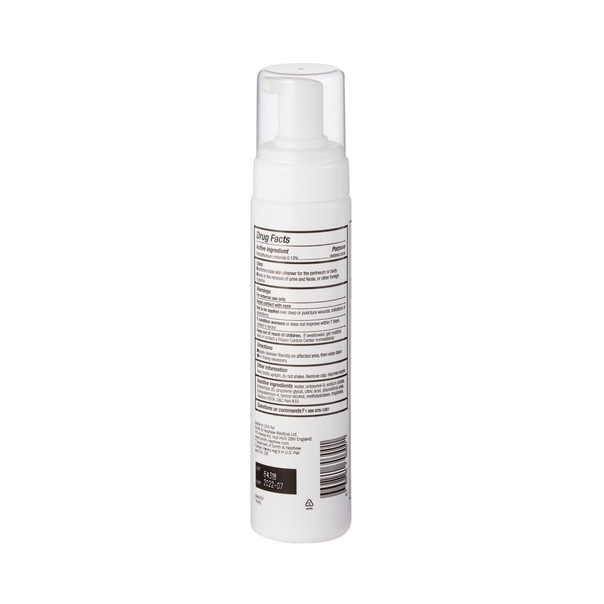 Rinse-Free Antimicrobial Body Wash Secura™ Total Body Foaming 8.5 oz. Pump Bottle Scented - BeHope