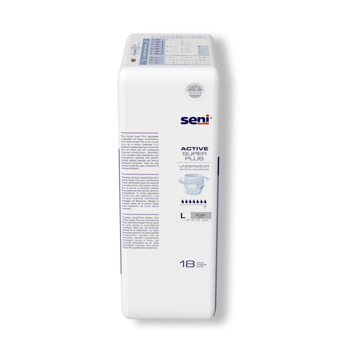 Unisex Adult Absorbent Underwear Seni® Active Super Plus Pull On with Tear Away Seams Large Disposable Heavy Absorbency - BeHope