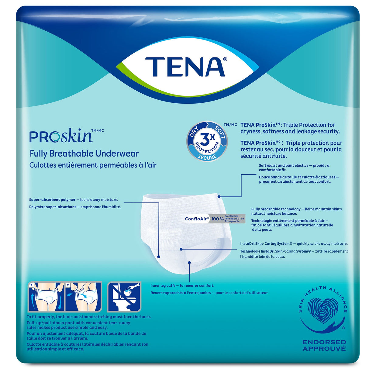 Unisex Adult Absorbent Underwear TENA® ProSkin™ Plus Pull On with Tear Away Seams Medium Disposable Moderate Absorbency - BeHope