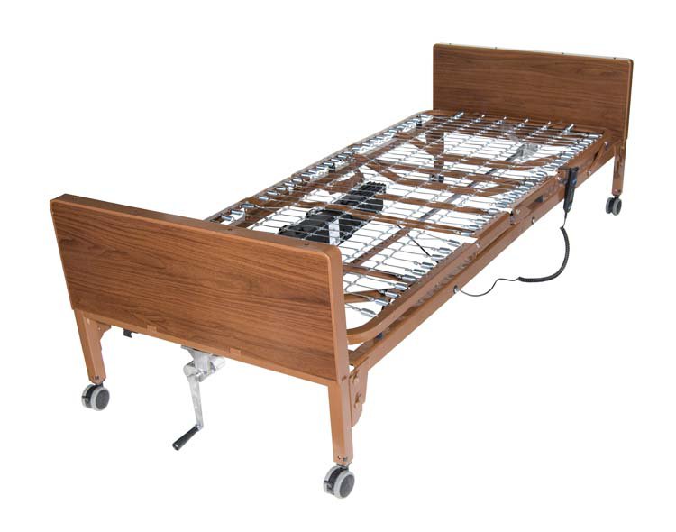 Semi-Electric Bed Delta® Ultra-Light 1000 Home Care 88 Inch Length Spring Deck 12-1/2 to 21-1/2 Inch Height Range - BeHope