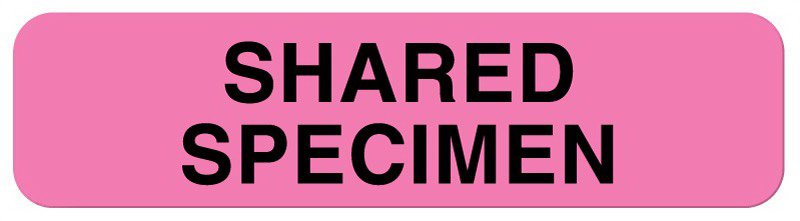 Pre-Printed Label UAL™ Laboratory Use White Paper SHARED SPECIMEN Lab / Specimen 5/16 X 1-1/4 Inch - BeHope