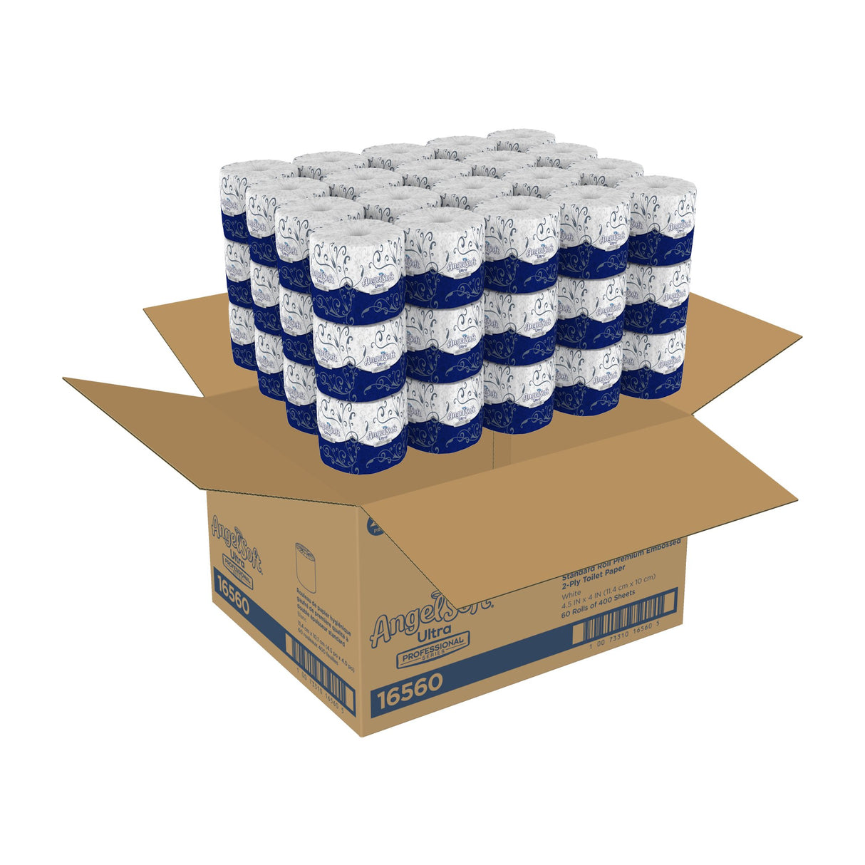 Toilet Tissue Angel Soft Ultra Professional Series® White 2-Ply Standard Size Cored Roll 400 Sheets 4 X 4 Inch - BeHope