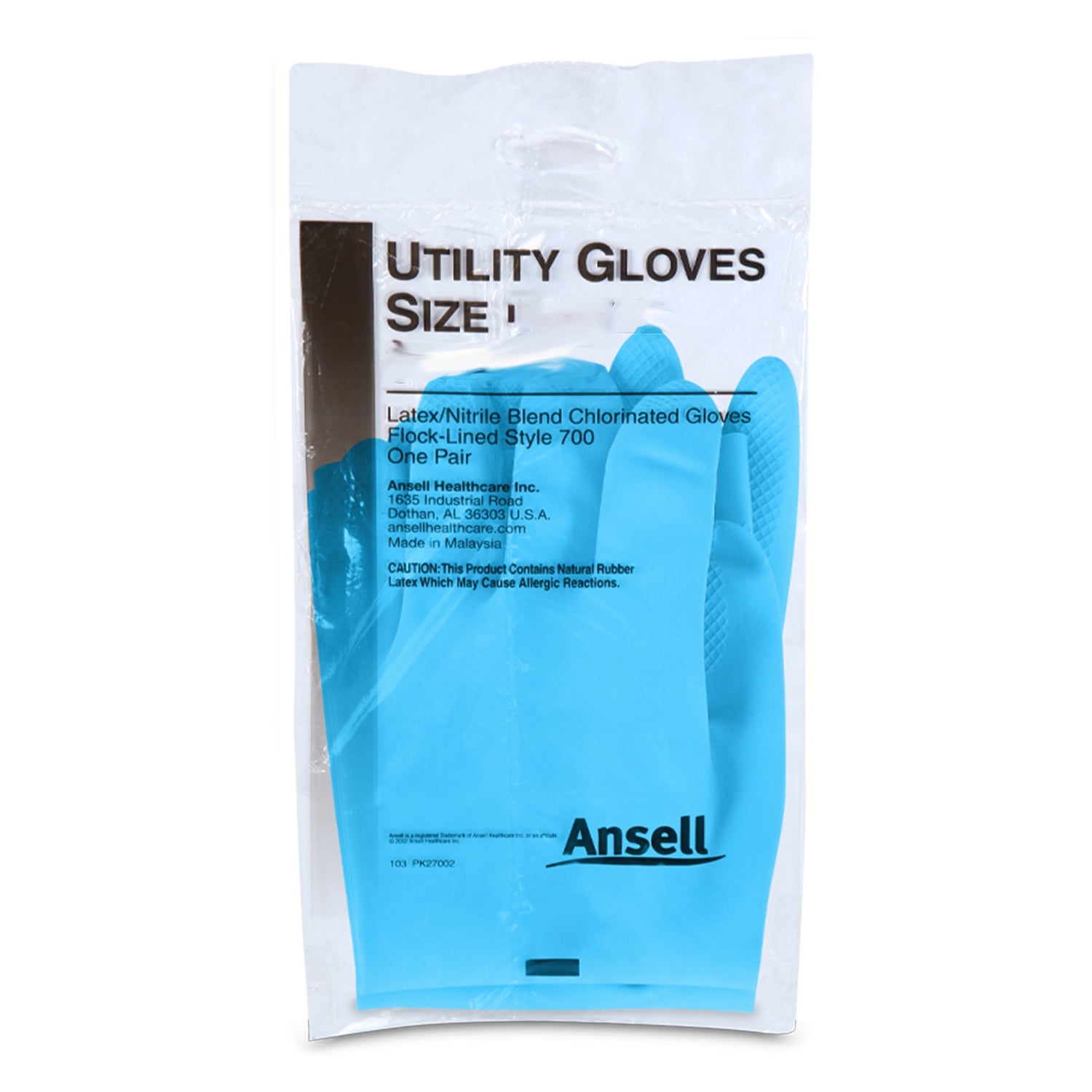 Utility Glove Medium Flock Lined Latex / Nitrile Blue 13 Inch Straight Cuff NonSterile - BeHope