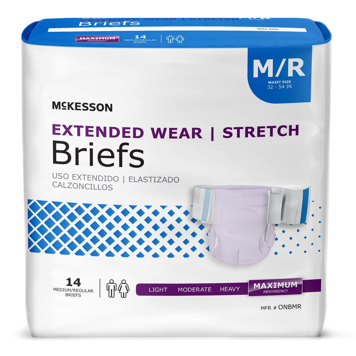 Unisex Adult Incontinence Brief McKesson Extended Wear Medium Disposable Heavy Absorbency - BeHope