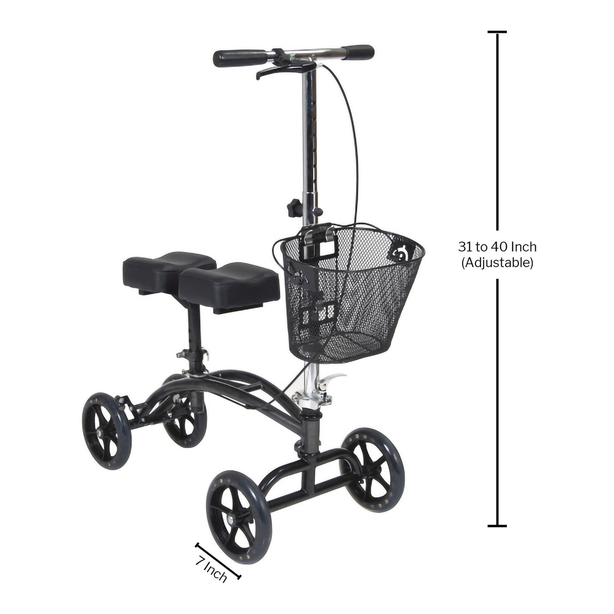 Knee Walker Adjustable Height McKesson Steel Frame 350 lbs. Weight Capacity 31 to 40 Inch Height - BeHope
