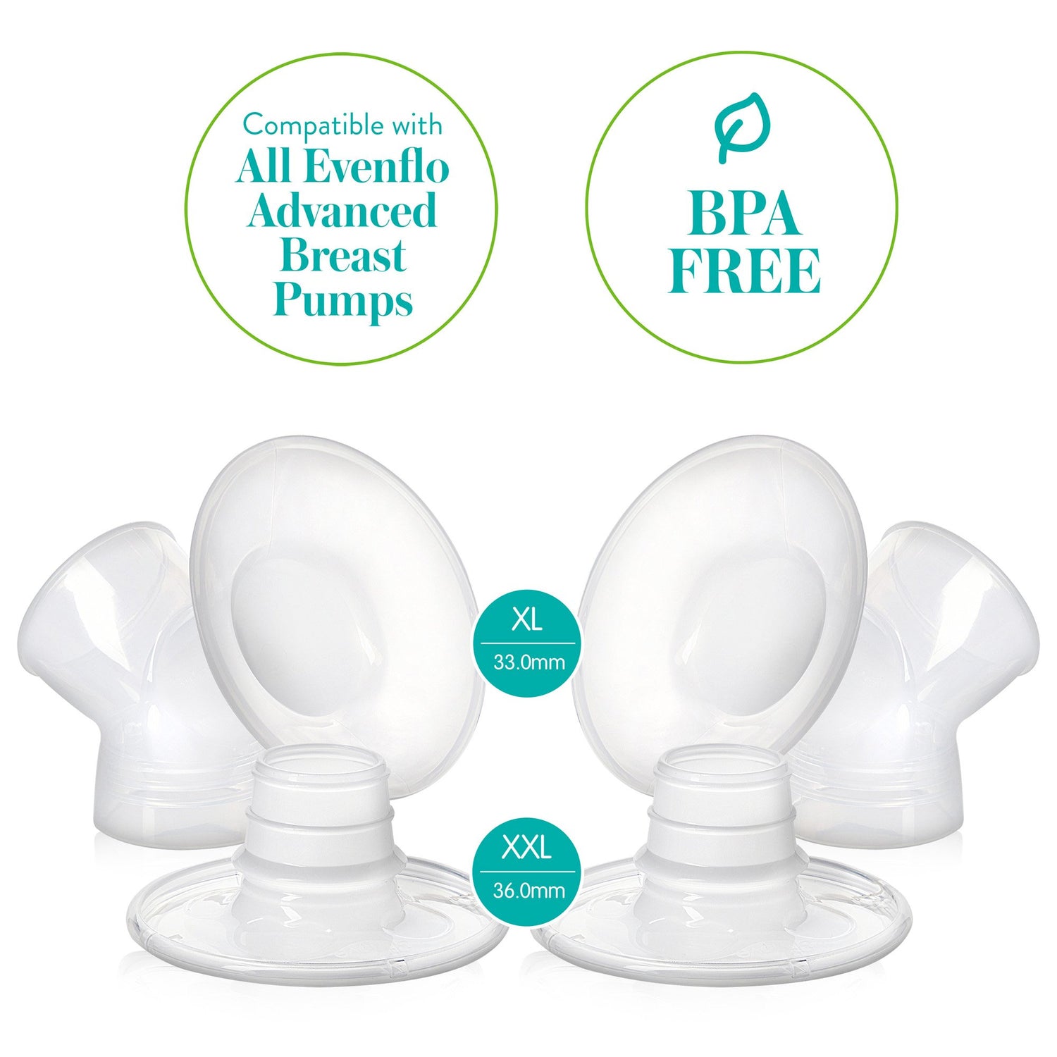 Flange System Evenflo AdvancedFit™ For Evenflo Advanced Double Electric Breast Pump - BeHope