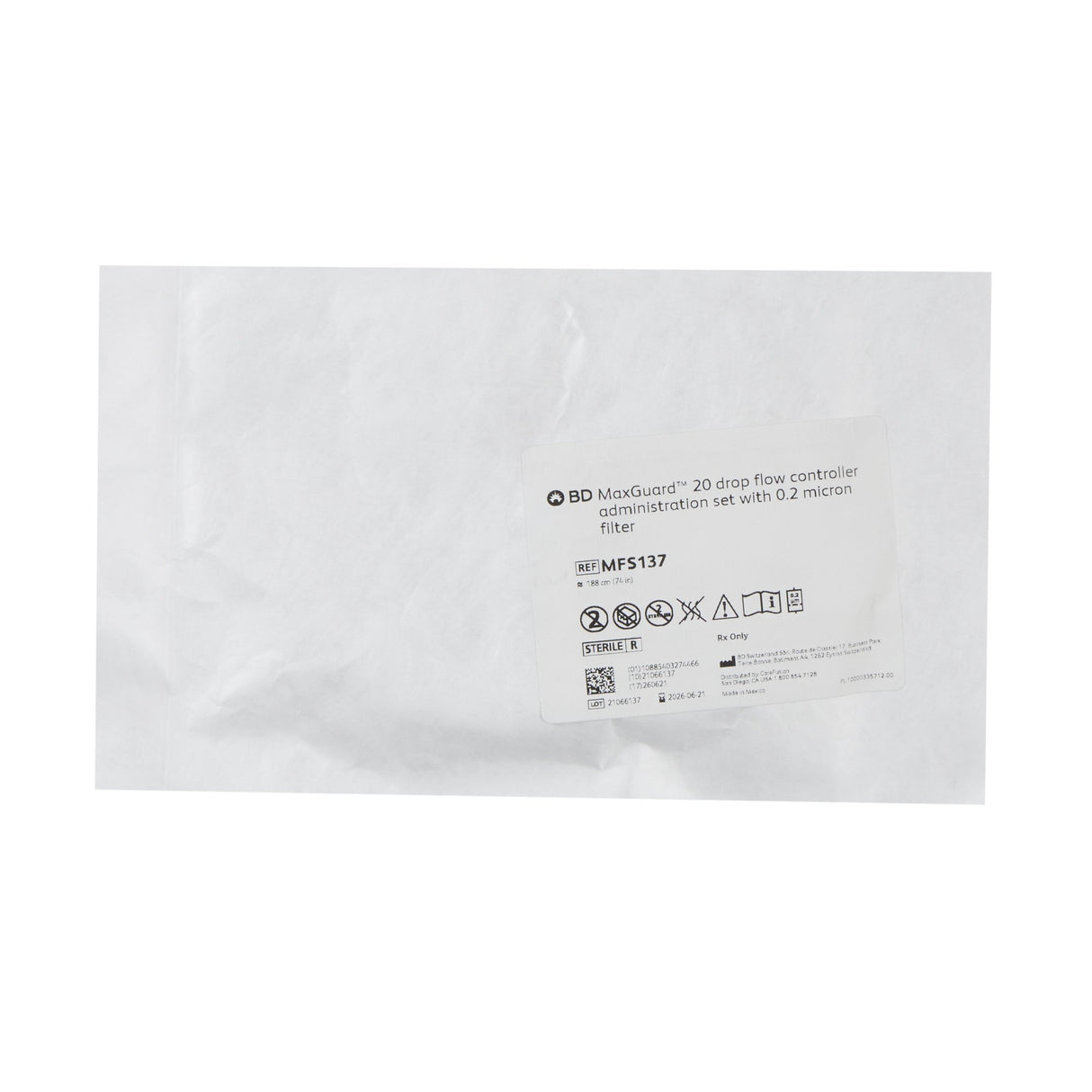 Primary IV Administration Set Carefusion Gravity Flow Regulator - BeHope