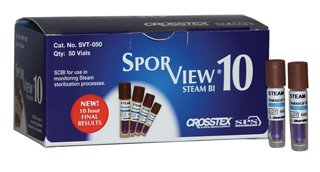 SporView® 10 Sterilization Biological Indicator Vial Steam - BeHope