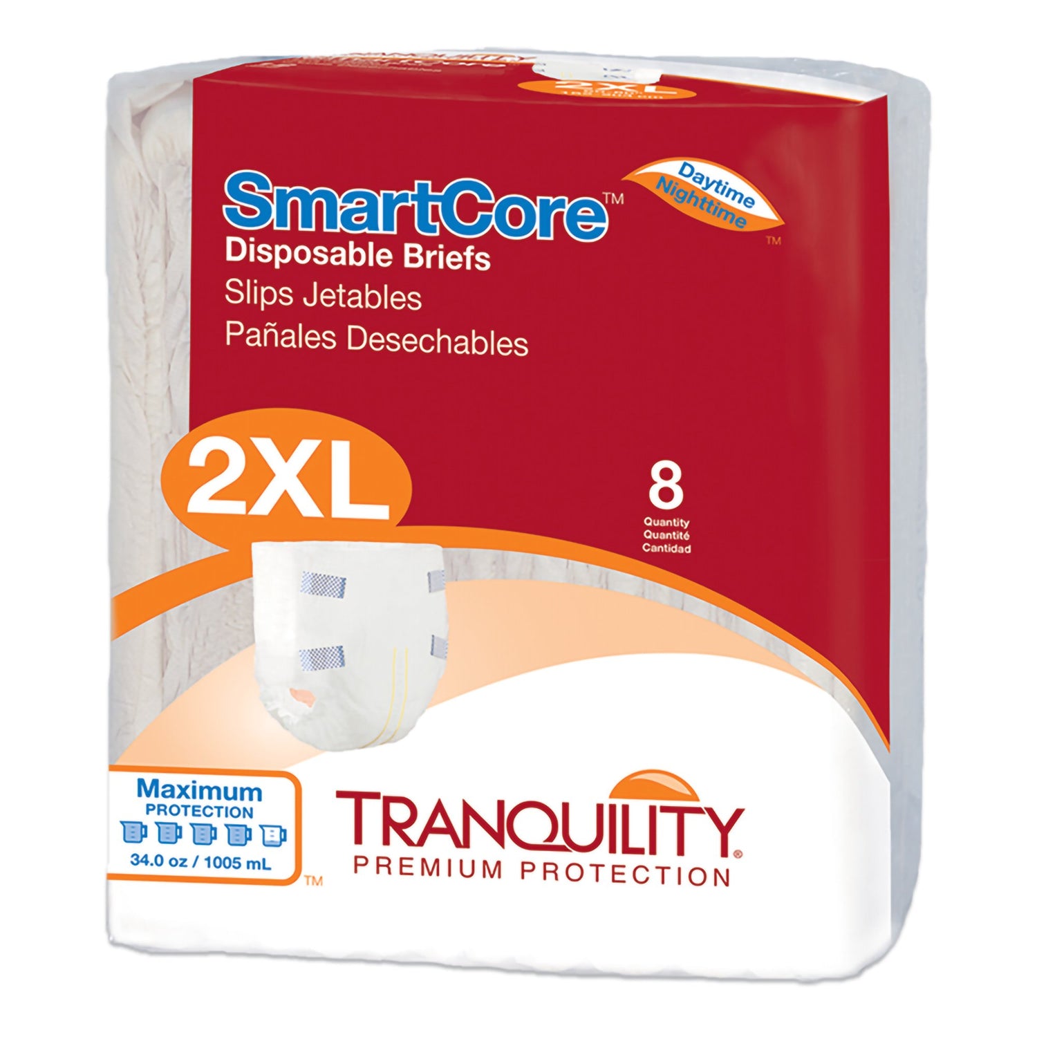 Unisex Adult Incontinence Brief Tranquility SmartCore™ 2X-Large Disposable Heavy Absorbency - BeHope