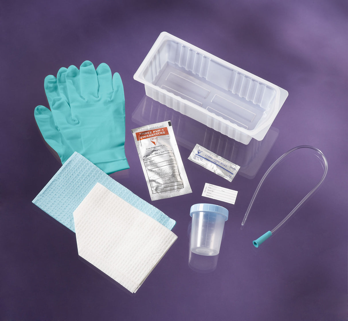 Intermittent Catheter Tray Medline Uretheral 15 Fr. Red Rubber - BeHope