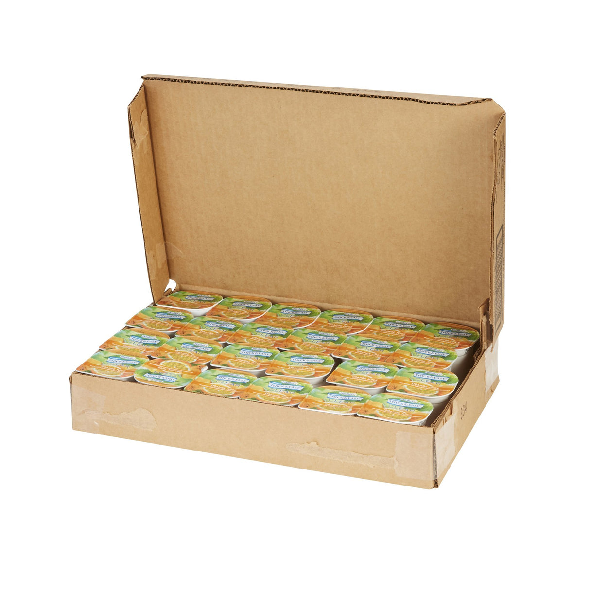 Thickened Beverage Thick & Easy® 4 oz. Portion Cup Orange Flavor Liquid IDDSI Level 3 Moderately Thick/Liquidized - BeHope