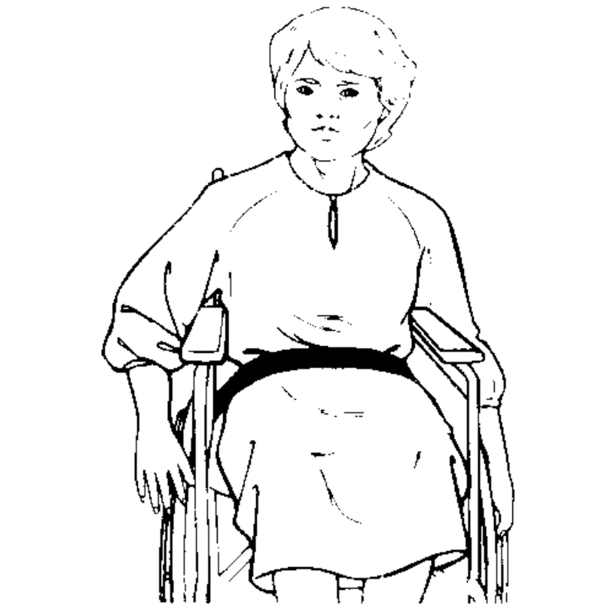 Wheelchair Safety Belt Econo-Belt One Size Fits Most Strap Fastening with Buckle Attaches with Slider Buckles - BeHope