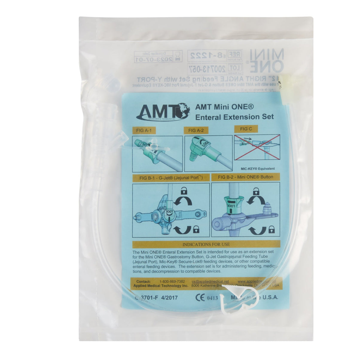 Right Angle Connector with Y-Port Adapter Mini ONE® 12 Inch, Clear - BeHope