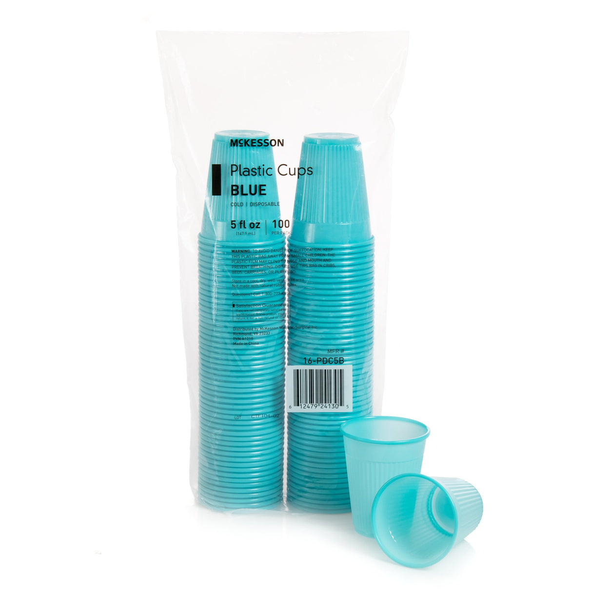 Drinking Cup McKesson 5 oz. Blue Polypropylene Disposable - BeHope
