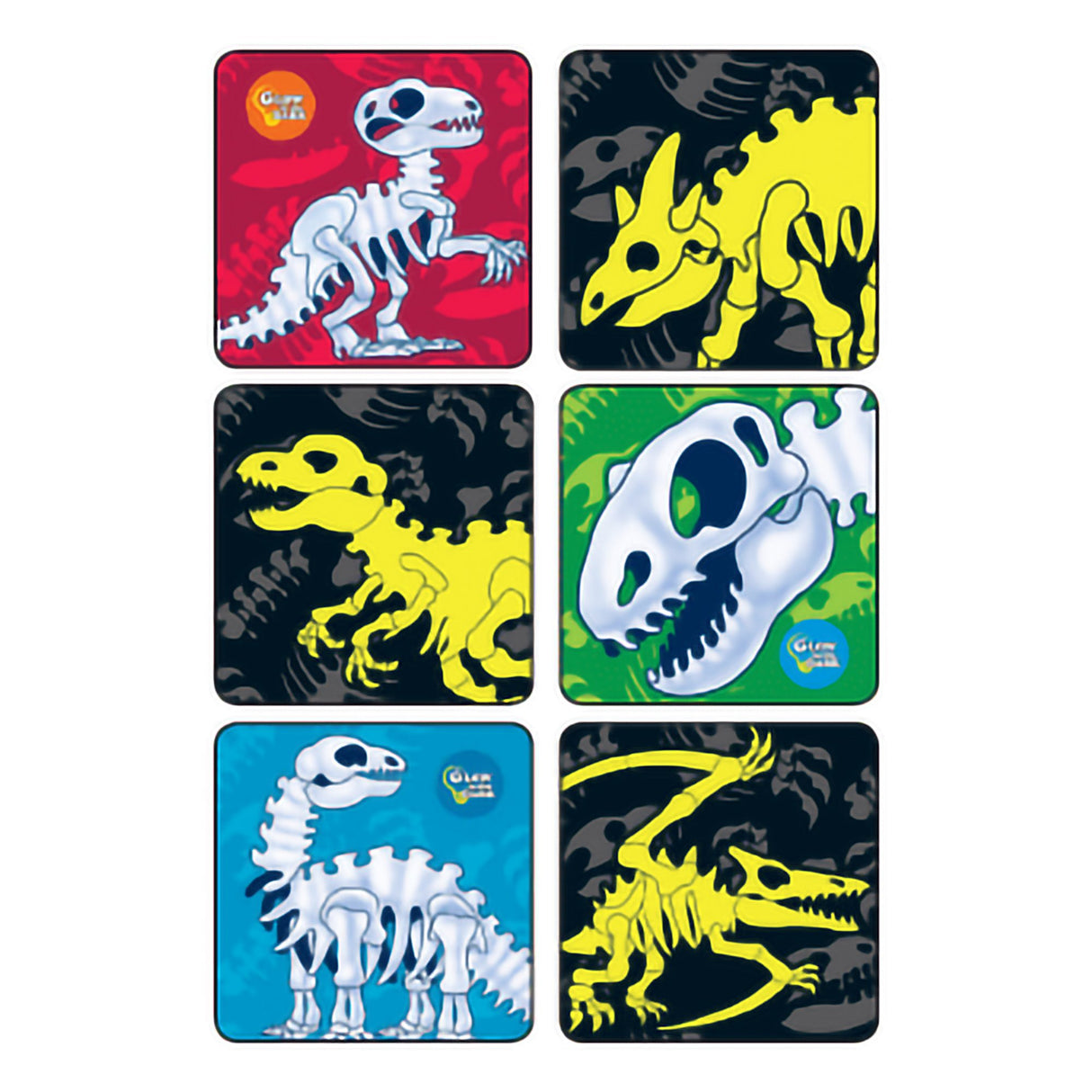 Kids Love Stickers® 90 per Pack Glow-In-The-Dark Dinosaur Bones Sticker 2-1/2 Inch - BeHope