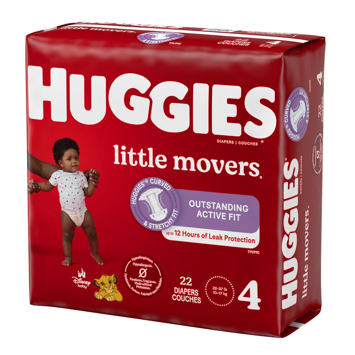 Unisex Baby Diaper Huggies® Little Movers Size 4 Disposable Moderate Absorbency - BeHope