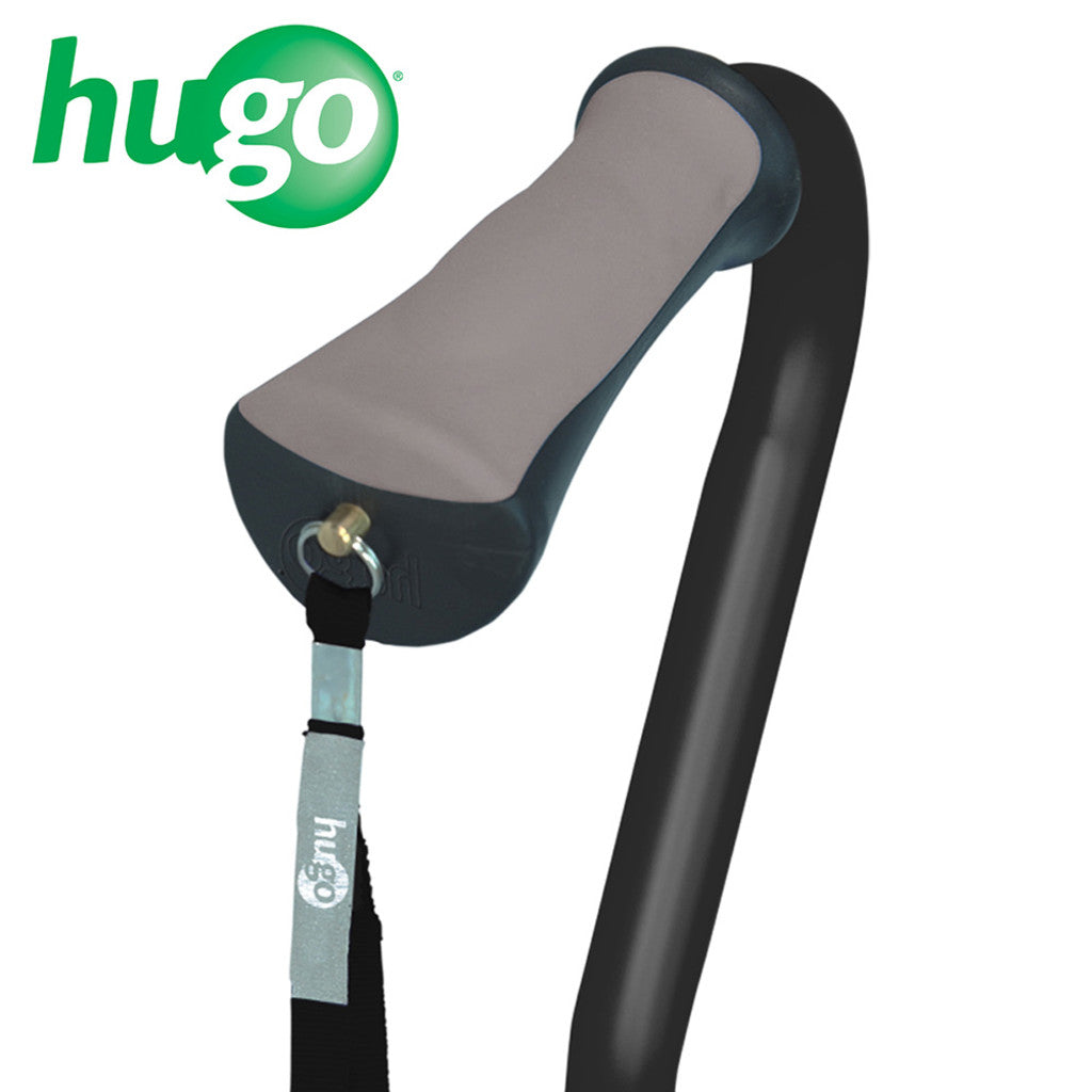 Hugo Ergonomic Offset Handle Cane With Quadpod Cane Tip - BeHope