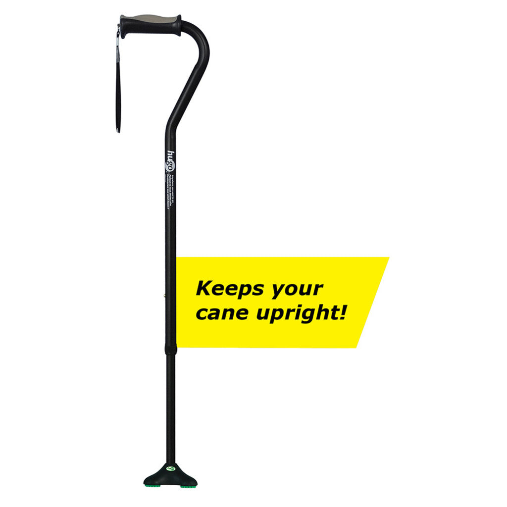 Hugo Ergonomic Offset Handle Cane With Quadpod Cane Tip - BeHope