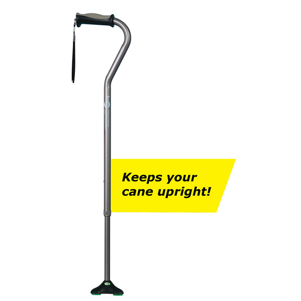 Hugo Ergonomic Offset Handle Cane With Quadpod Cane Tip - BeHope