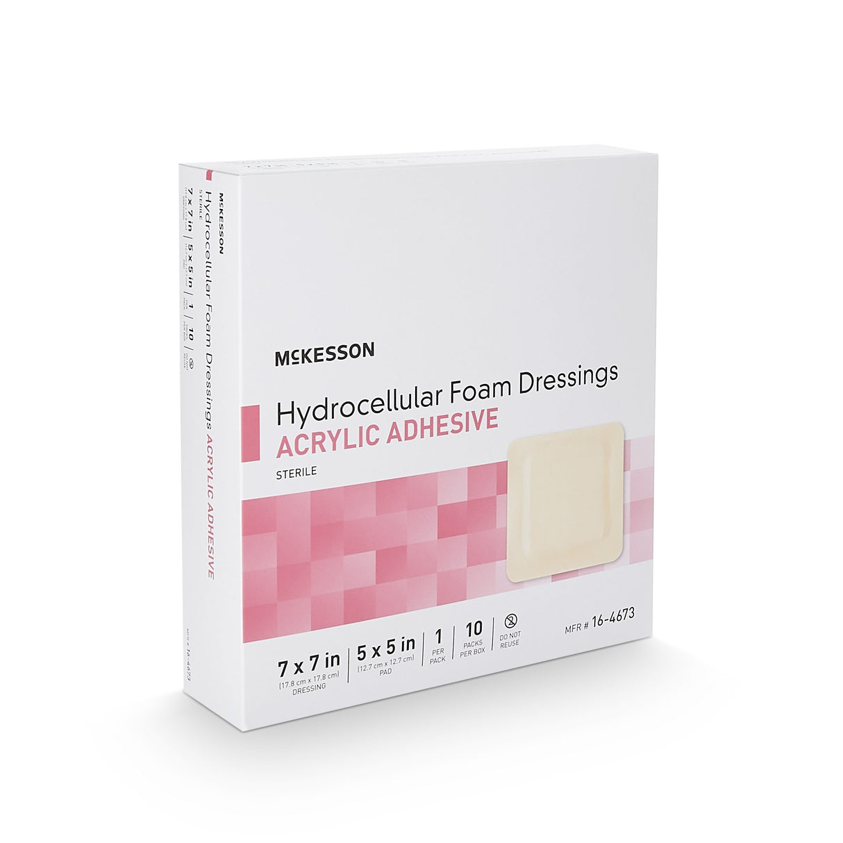 Foam Dressing McKesson 7 X 7 Inch With Border Film Backing Acrylic Adhesive Square Sterile - BeHope