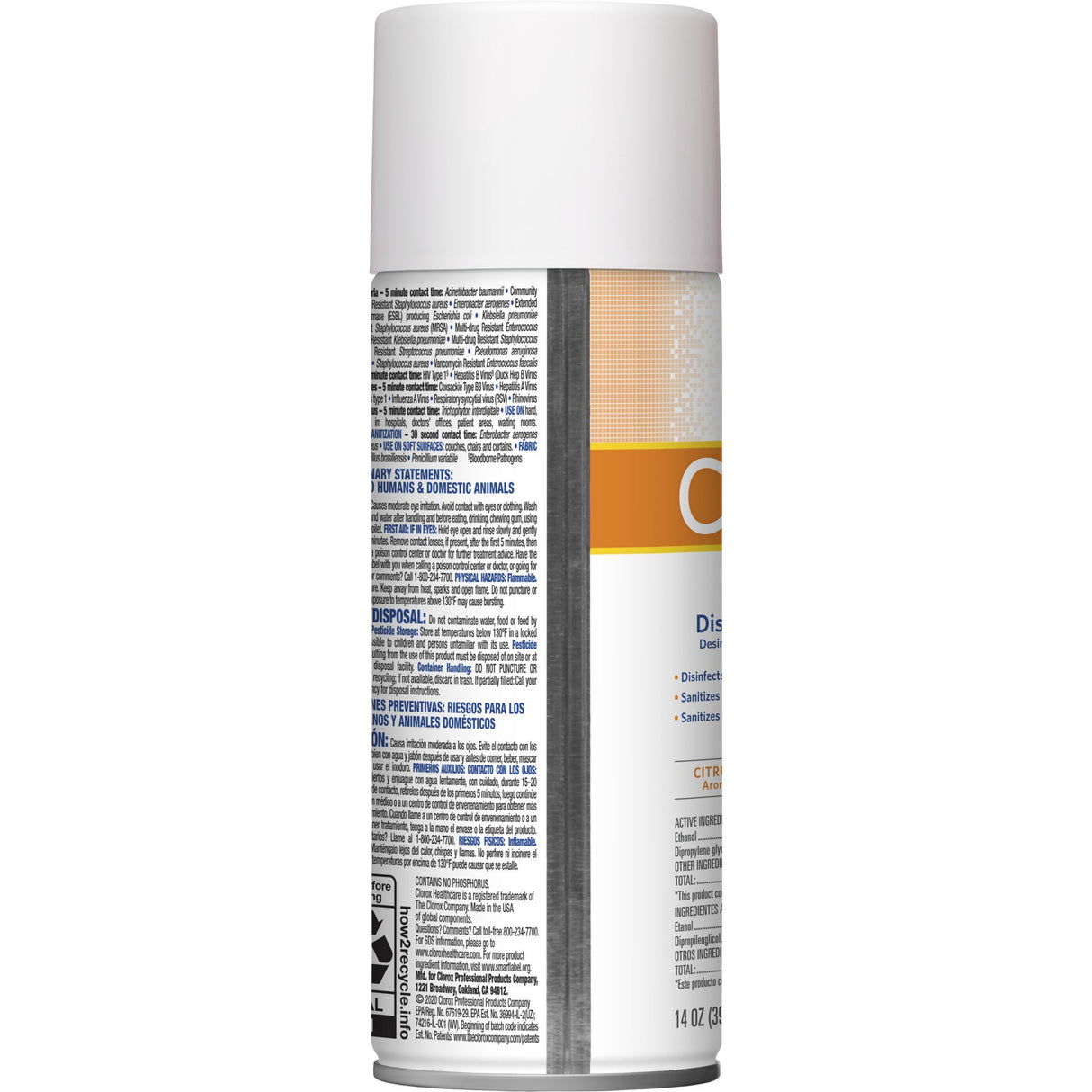 Surface Disinfectant / Sanitizer Clorox Healthcare® Citrace® Hospital Alcohol Based Aerosol Spray Liquid 14 oz. Can Citrus Scent NonSterile - BeHope